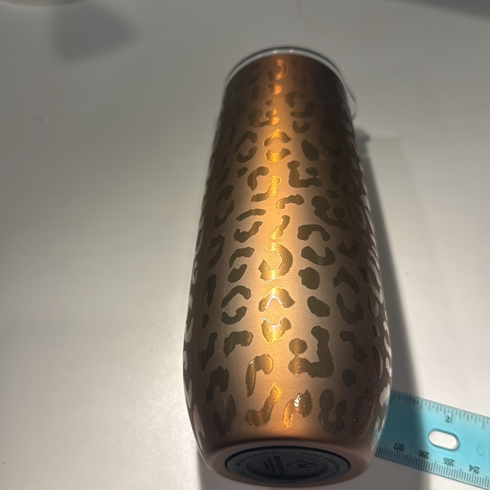 Animal print drink tumbler new Members Mark brown metallic - Picture 2 of 6